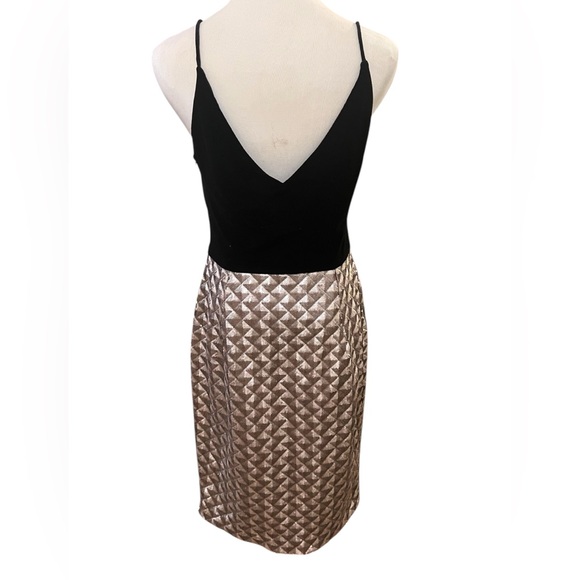 NWT Black Halo Womens Black Velvet Pewter Sequin Sheath Midi Dress Size 12 Love - Picture 7 of 15